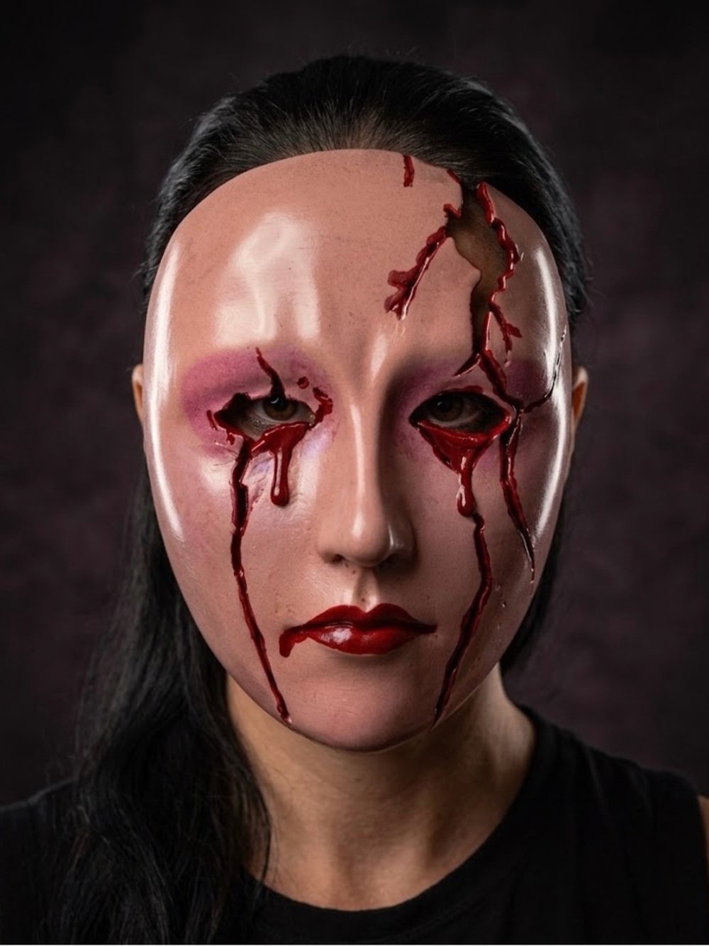 Pink Bloody Horror Face Mask - Halloween - Cosplay